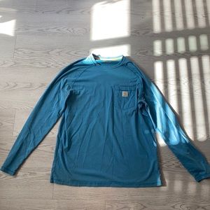 Distressed long sleeve Carhartt shirt light blue